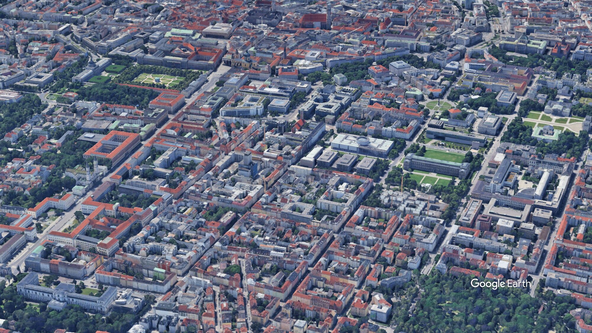 Schrägluftbild der Maxvorstadt