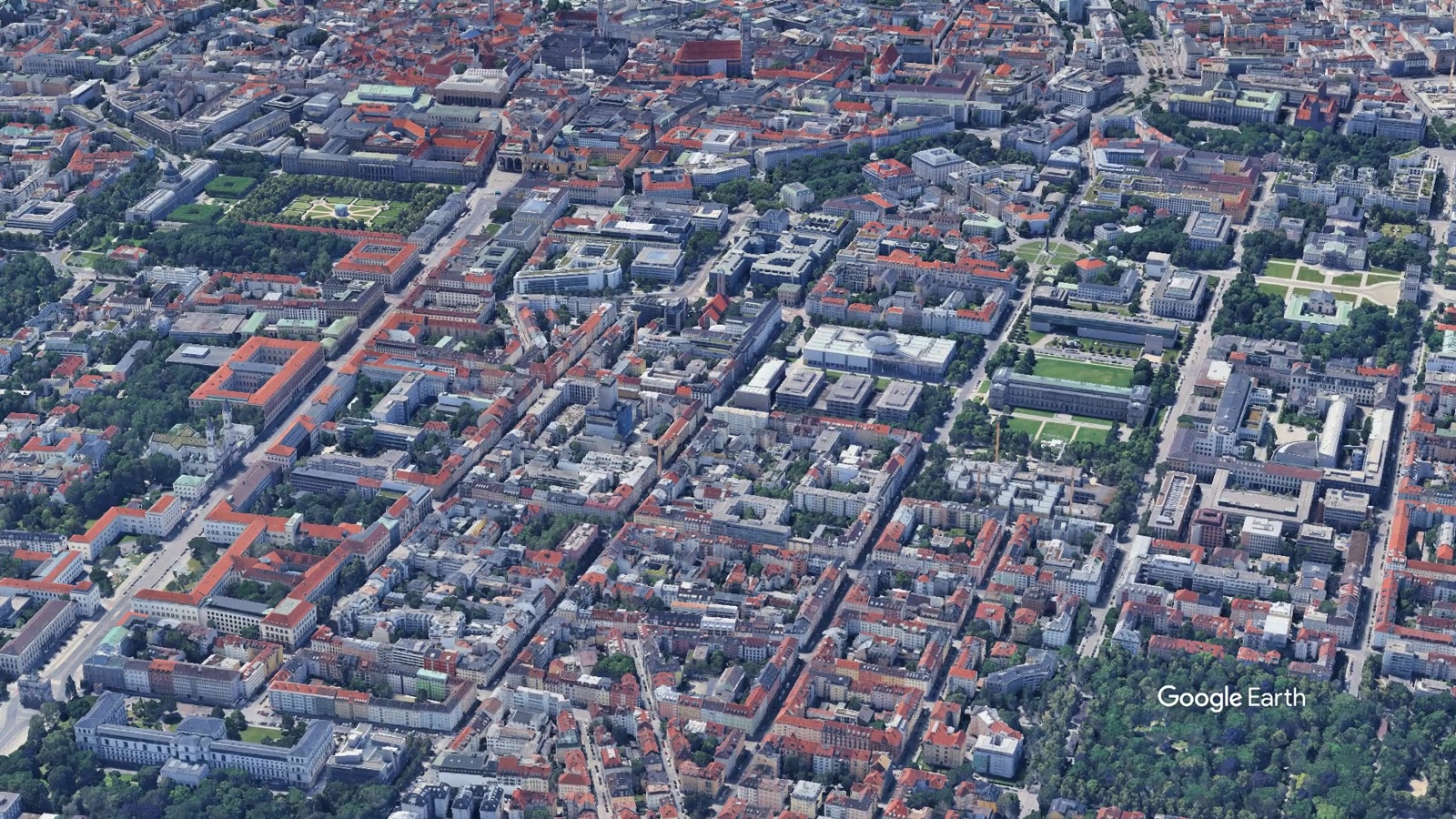Schrägluftbild der Maxvorstadt